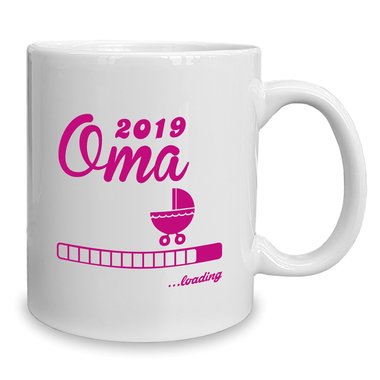 Kaffeebecher - Tasse - Oma 2019 loading weiss-rosa