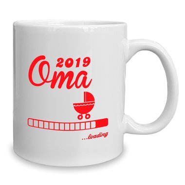 Kaffeebecher - Tasse - Oma 2019 loading weiss-rosa