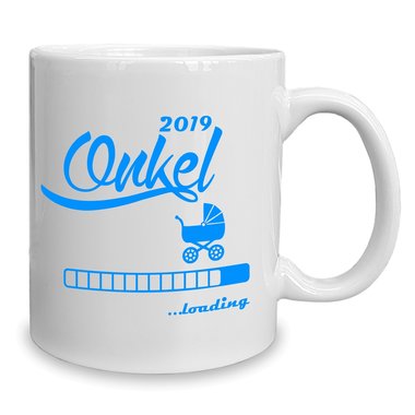 Kaffeebecher - Tasse - Onkel 2019 loading weiss-cyan