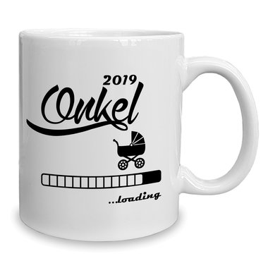 Kaffeebecher - Tasse - Onkel 2019 loading weiss-cyan