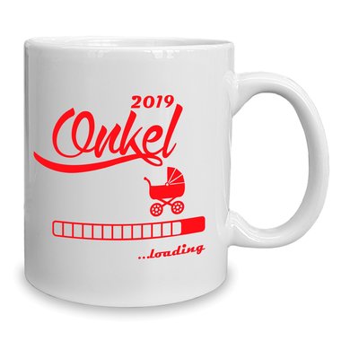 Kaffeebecher - Tasse - Onkel 2019 loading weiss-cyan