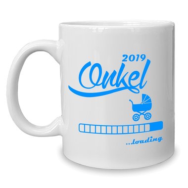 Kaffeebecher - Tasse - Onkel 2019 loading weiss-cyan