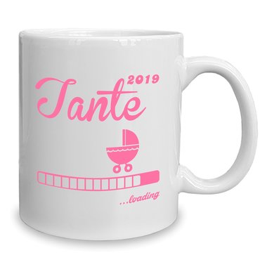 Kaffeebecher - Tasse - Tante 2019 loading weiss-rosa