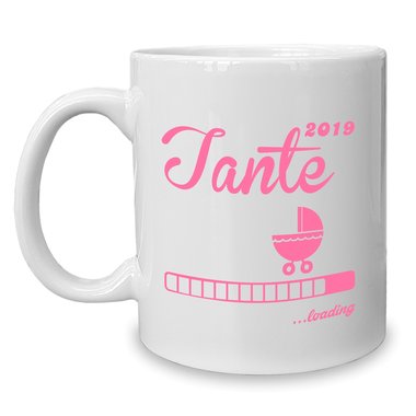 Kaffeebecher - Tasse - Tante 2019 loading weiss-rosa