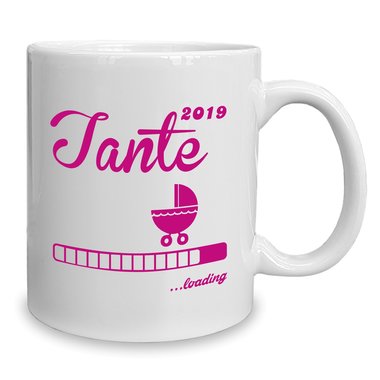 Kaffeebecher - Tasse - Tante 2019 loading weiss-rosa