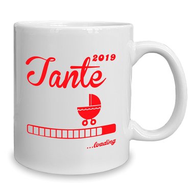 Kaffeebecher - Tasse - Tante 2019 loading weiss-rosa