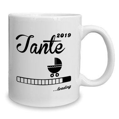 Kaffeebecher - Tasse - Tante 2019 loading weiss-rosa