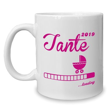 Kaffeebecher - Tasse - Tante 2019 loading weiss-rosa