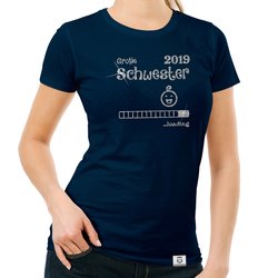 Damen T-Shirt - Glitzer - Groe Schwester 2019 loading