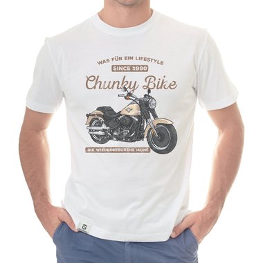 Herren T-Shirt - Chunky Bike - since 1990 weiss-hellbraun 5XL