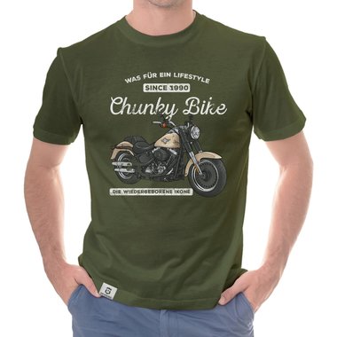 Herren T-Shirt - Chunky Bike - since 1990 weiss-hellbraun 5XL