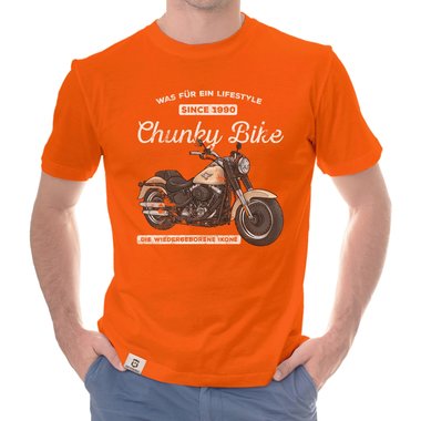 Herren T-Shirt - Chunky Bike - since 1990 weiss-hellbraun 5XL