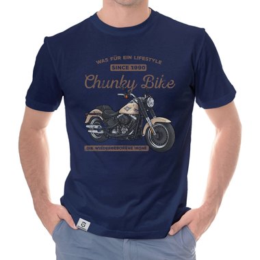 Herren T-Shirt - Chunky Bike - since 1990 weiss-hellbraun 5XL