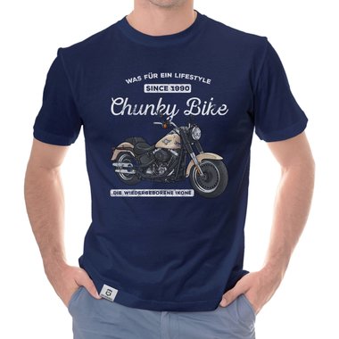 Herren T-Shirt - Chunky Bike - since 1990 weiss-hellbraun 5XL