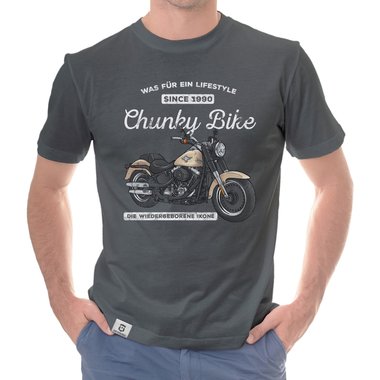 Herren T-Shirt - Chunky Bike - since 1990 weiss-hellbraun 5XL