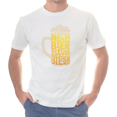 Herren T-Shirt - Nach dem Bier ist vor dem Bier dunkelblau-gelb S