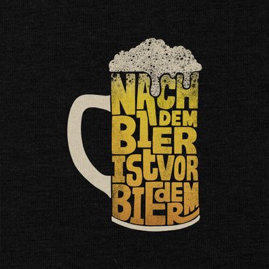 Herren T-Shirt - Nach dem Bier ist vor dem Bier dunkelblau-gelb S