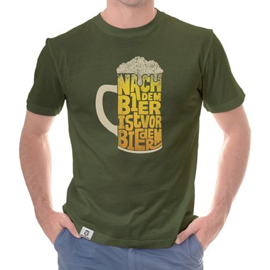 Herren T-Shirt - Nach dem Bier ist vor dem Bier dunkelblau-gelb S