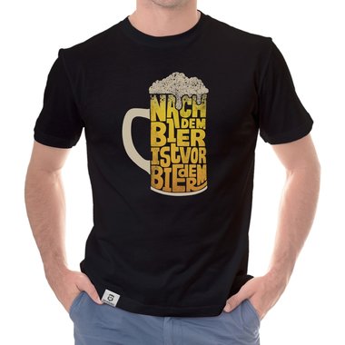 Herren T-Shirt - Nach dem Bier ist vor dem Bier dunkelblau-gelb S