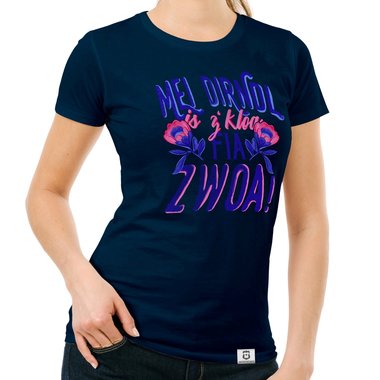 Damen T-Shirt - Mei Dirndl is zkloa fia Zwoa dunkelblau-blau S