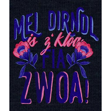 Damen T-Shirt - Mei Dirndl is zkloa fia Zwoa dunkelblau-blau S