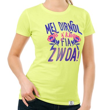 Damen T-Shirt - Mei Dirndl is zkloa fia Zwoa dunkelblau-blau S