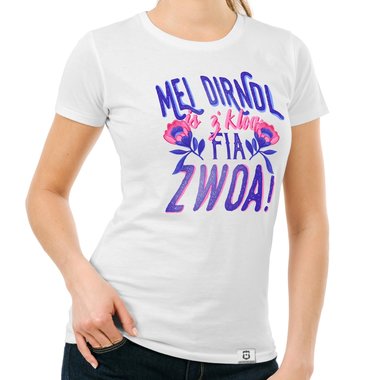 Damen T-Shirt - Mei Dirndl is zkloa fia Zwoa dunkelblau-blau S