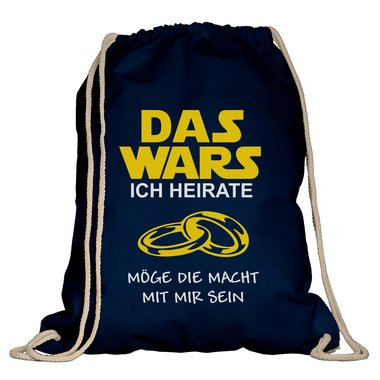 JGA Turnbeutel - Das Wars - Ich heirate weiss-schwarz