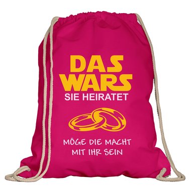 JGA Turnbeutel - Das Wars - Sie heiratet weiss-schwarz