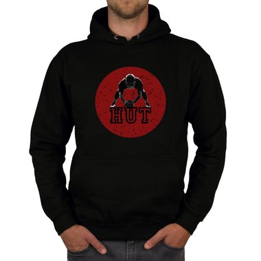 Herren Hoodie - Football - Hut schwarz-rot 5XL