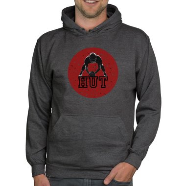 Herren Hoodie - Football - Hut schwarz-rot 5XL