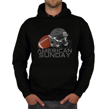 Herren Hoodie - American Sunday dunkelgrau-weiss XS