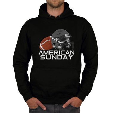 Herren Hoodie - American Sunday dunkelgrau-weiss XS