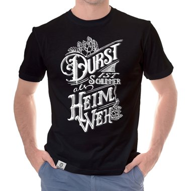 Herren T-Shirt - Durst ist schlimmer als Heimweh limon-schwarz XXXL