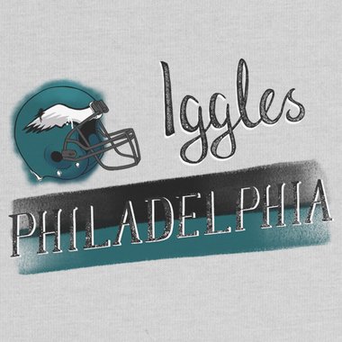 Damen T-Shirt - Iggles - Philadelphia hellgrau-grn S