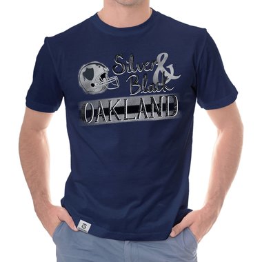 Herren T-Shirt - Silver & Black - Oakland