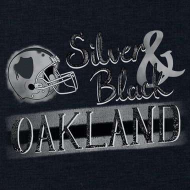 Herren T-Shirt - Silver & Black - Oakland royalblau-grau 5XL