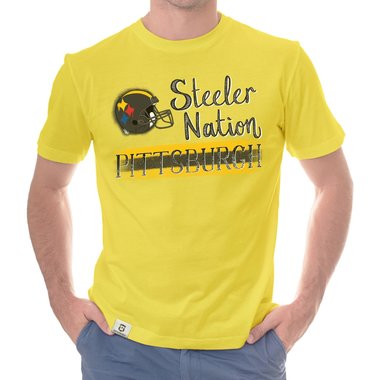 Herren T-Shirt - Steeler Nation - Pittsburgh gelb-grau S