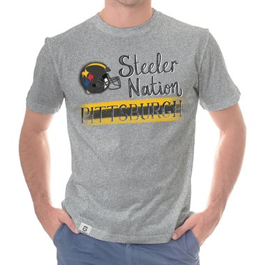 Herren T-Shirt - Steeler Nation - Pittsburgh gelb-grau S