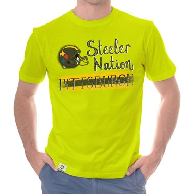 Herren T-Shirt - Steeler Nation - Pittsburgh gelb-grau S