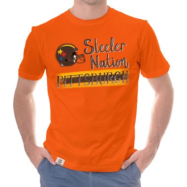 Herren T-Shirt - Steeler Nation - Pittsburgh gelb-grau S