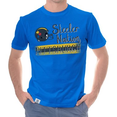 Herren T-Shirt - Steeler Nation - Pittsburgh gelb-grau S