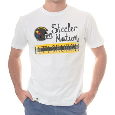 Herren T-Shirt - Steeler Nation - Pittsburgh gelb-grau S