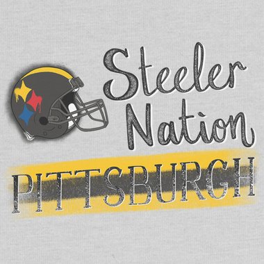 Herren T-Shirt - Steeler Nation - Pittsburgh gelb-grau S