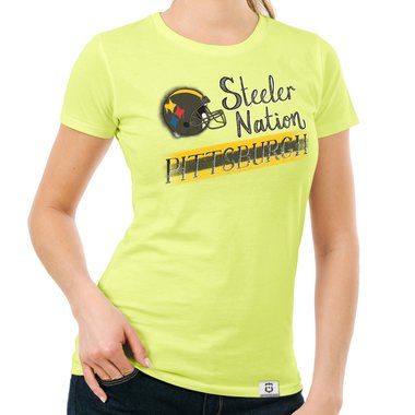 Damen T-Shirt - Steeler Nation - Pittsburgh rot-grau XXL