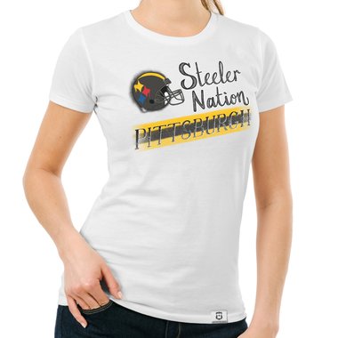 Damen T-Shirt - Steeler Nation - Pittsburgh rot-grau XXL