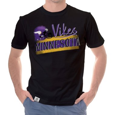 Herren T-Shirt - Vikes - Minnesota schwarz-lila S