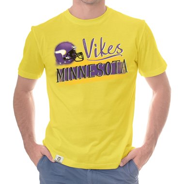 Herren T-Shirt - Vikes - Minnesota schwarz-lila S