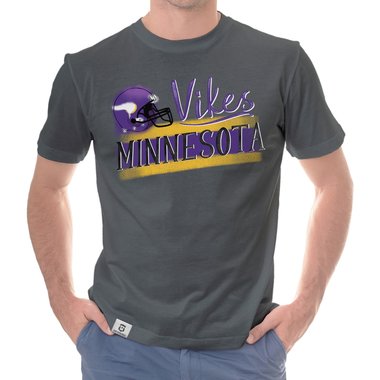 Herren T-Shirt - Vikes - Minnesota schwarz-lila S