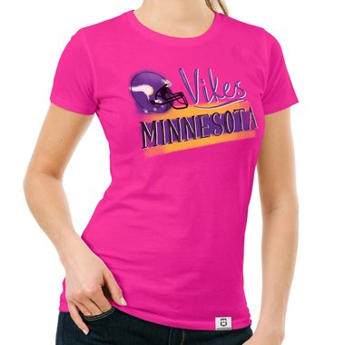 Damen T-Shirt - Vikes - Minnesota schwarz-lila XS